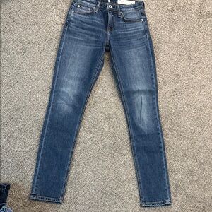 Rag & Bone Blue Skinny Jeans with Faded Details